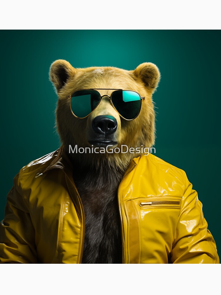Bear with Flair: Stylish Threads and Shades, Funny animal by MonicaGoDesign