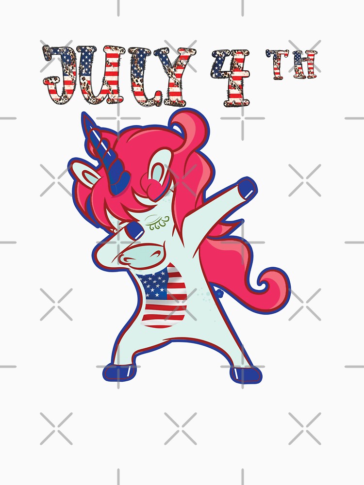 Cute 4th July Unicorn Flag by fatydesignspace