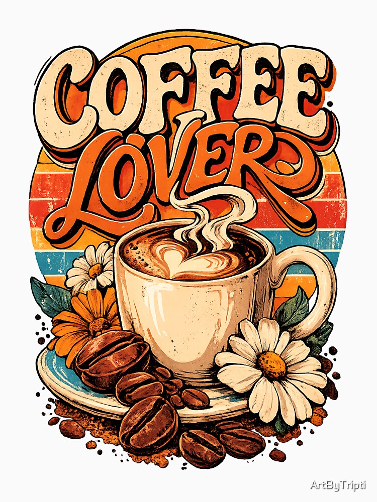 Coffee Lover Gift Retro Vintage Latte Art | Cute Coffee Shirt Aesthetic by ArtByTripti