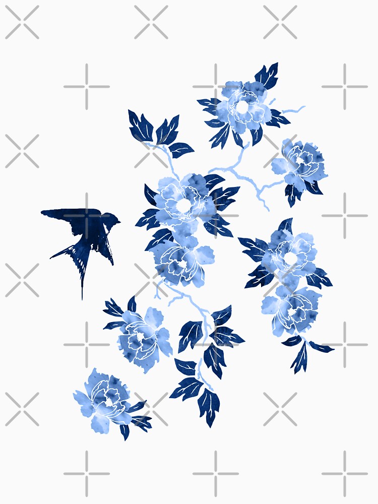 Oriental peonies in sapphire blue by adenaJ Unisex
