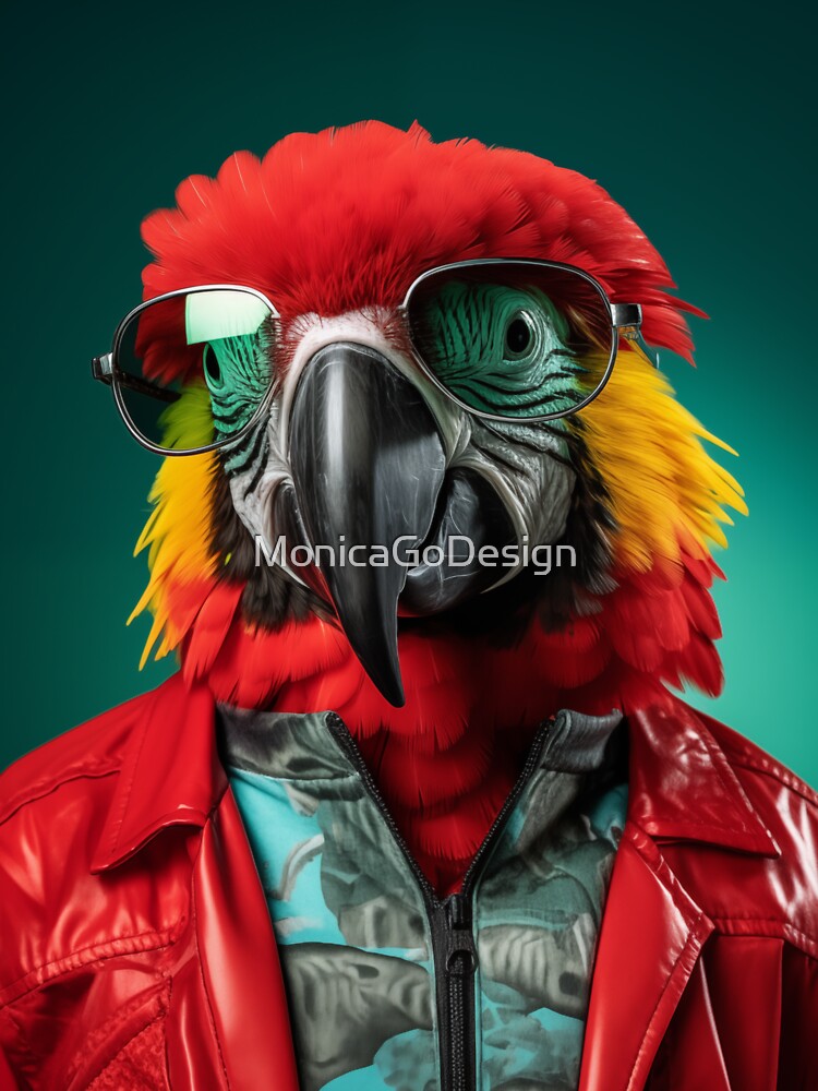 Macaw Chic: Feathered and Fierce, Funny Bird by MonicaGoDesign