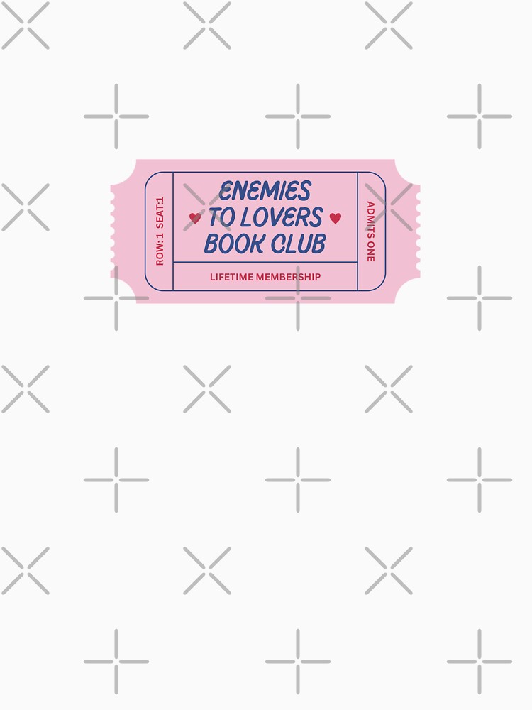 enemies to lovers book club ticket - pink and blue by catdiasart