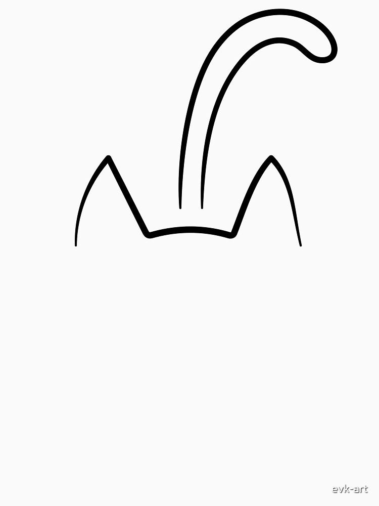 Minimalist wall art of cat tail and ears by evk-art