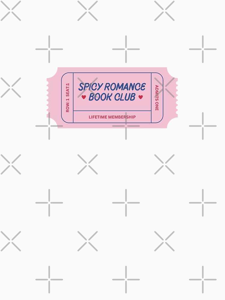 spicy romance book club ticket - pink and blue by catdiasart