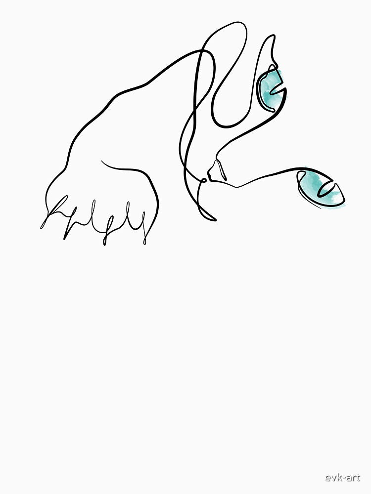 Line art of Cat in one line by evk-art