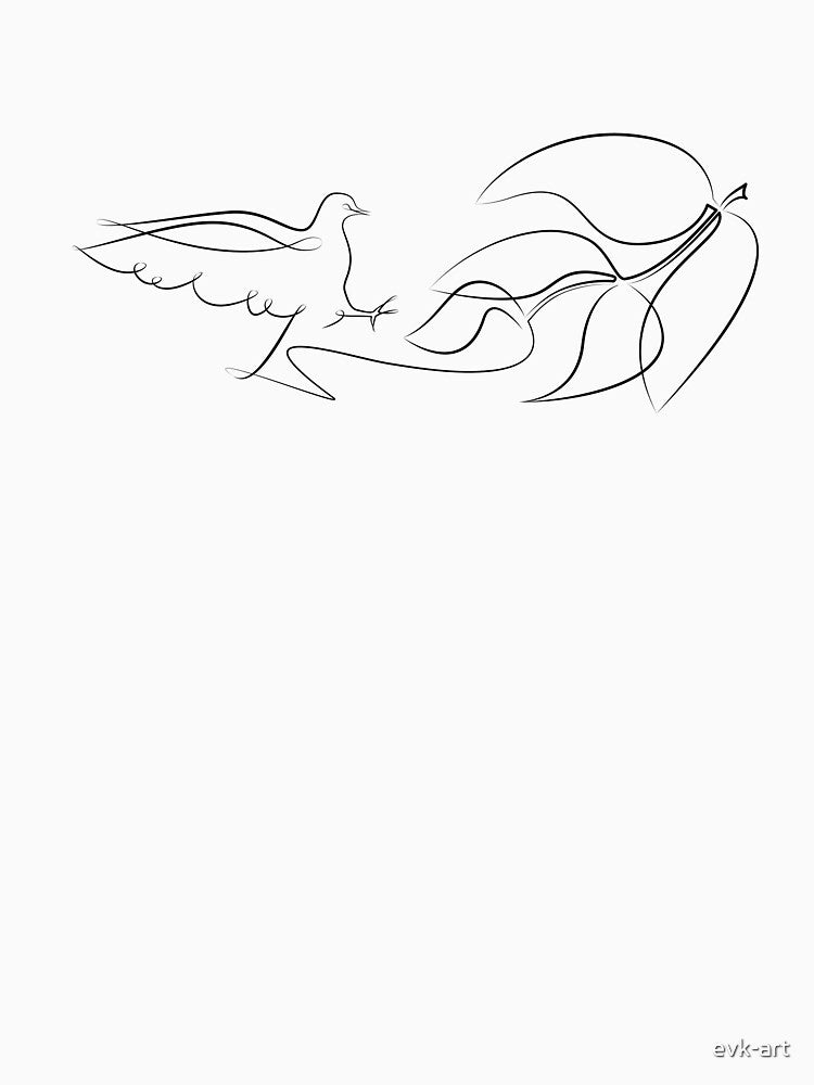 Dove drawing in One Line Art by evk-art