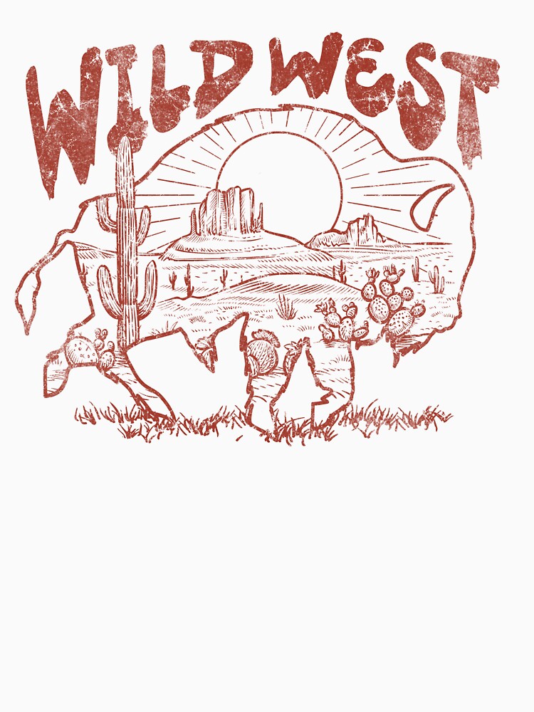 Wild West Bison Desert Landscape Graphic by The secret storage room