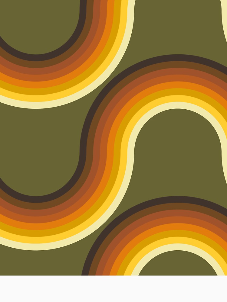 Retro Wavy Roads in Avocado Green by YesterdayColl
