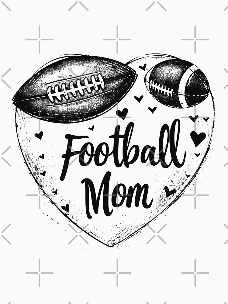 Football Mom Heart – Vintage Grunge American Football Game Day Love by inkoutninja