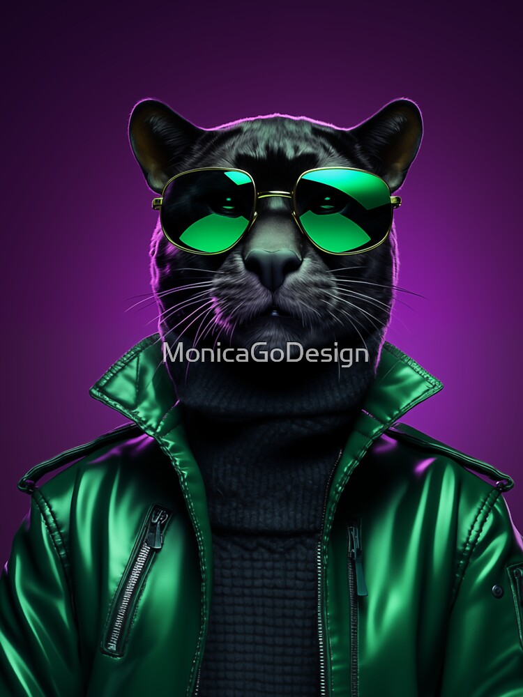 Pawsitively Cool: Mountain Lion with Swagger - Funny animal by MonicaGoDesign