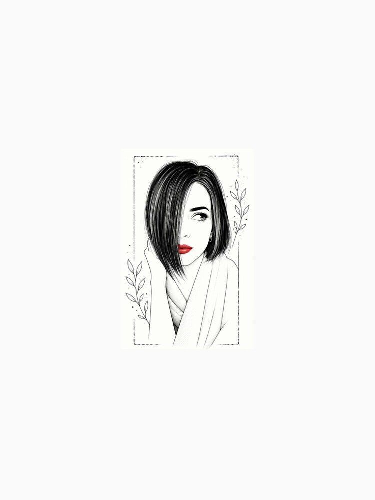 Minimalist Red Lips Portrait by Sztyep88