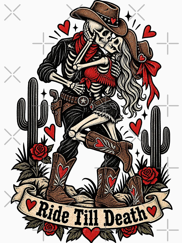 Skeleton Cowgirl Ride Till Death by tollaru