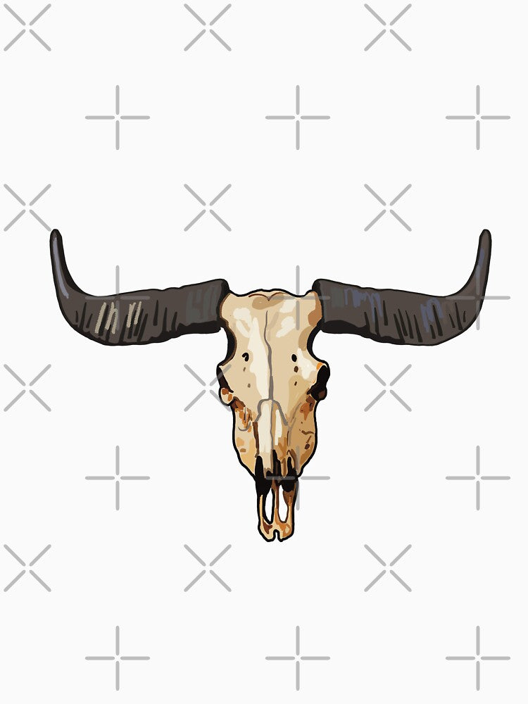 Western Skull Sticker – Cow Skull PNG Transparent Boho Cowboy Decal by Bedoya Illustrations