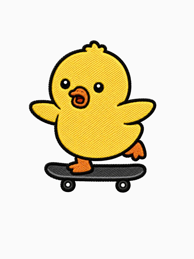 Funny Duck Skateboarding Kawaii Embroidery Patch by ColorSplash123