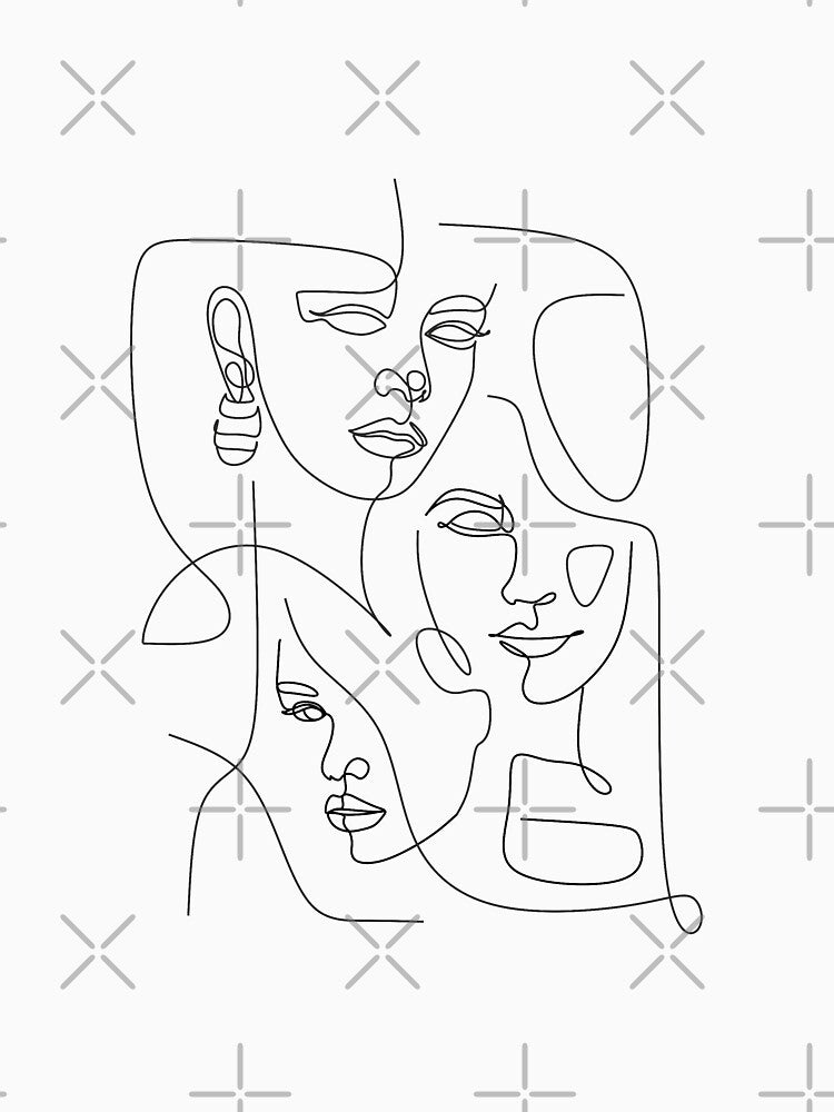 Woman face line drawing. Woman Face Line Art by OneLinePrint