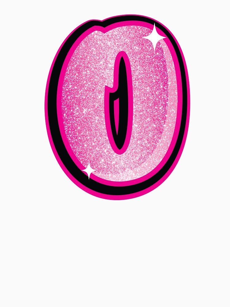 Glitter Pink O Initial Sticker by LazyCreativeCo