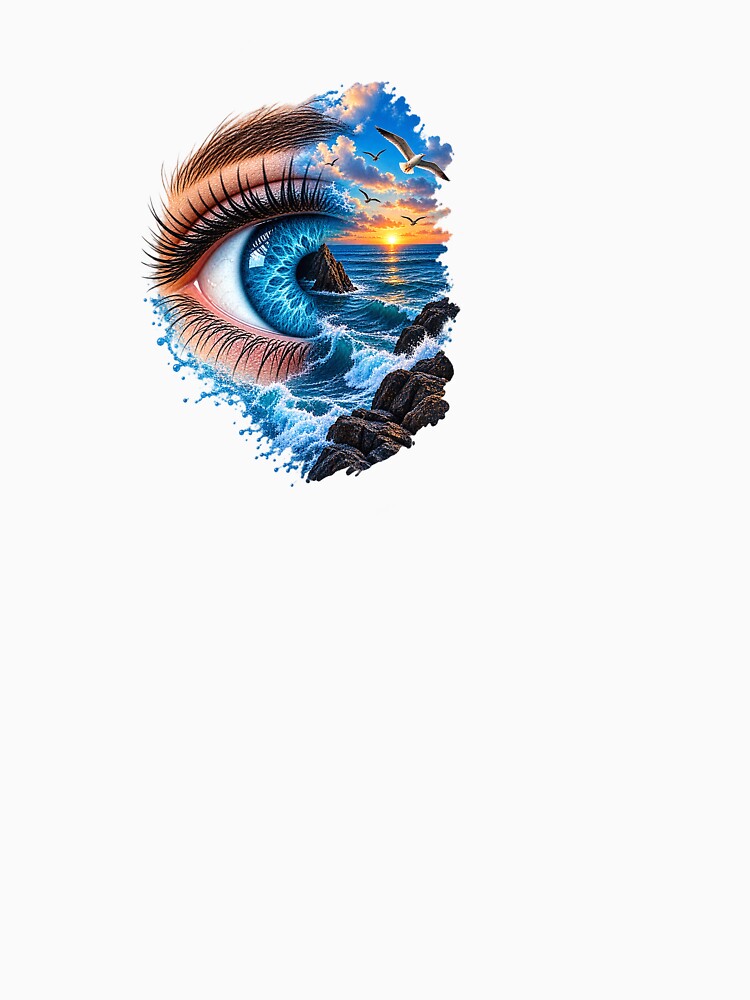 Ocean Eye – Blue Eye Meets the Sea | Surreal Nature Art by Ishratparween11
