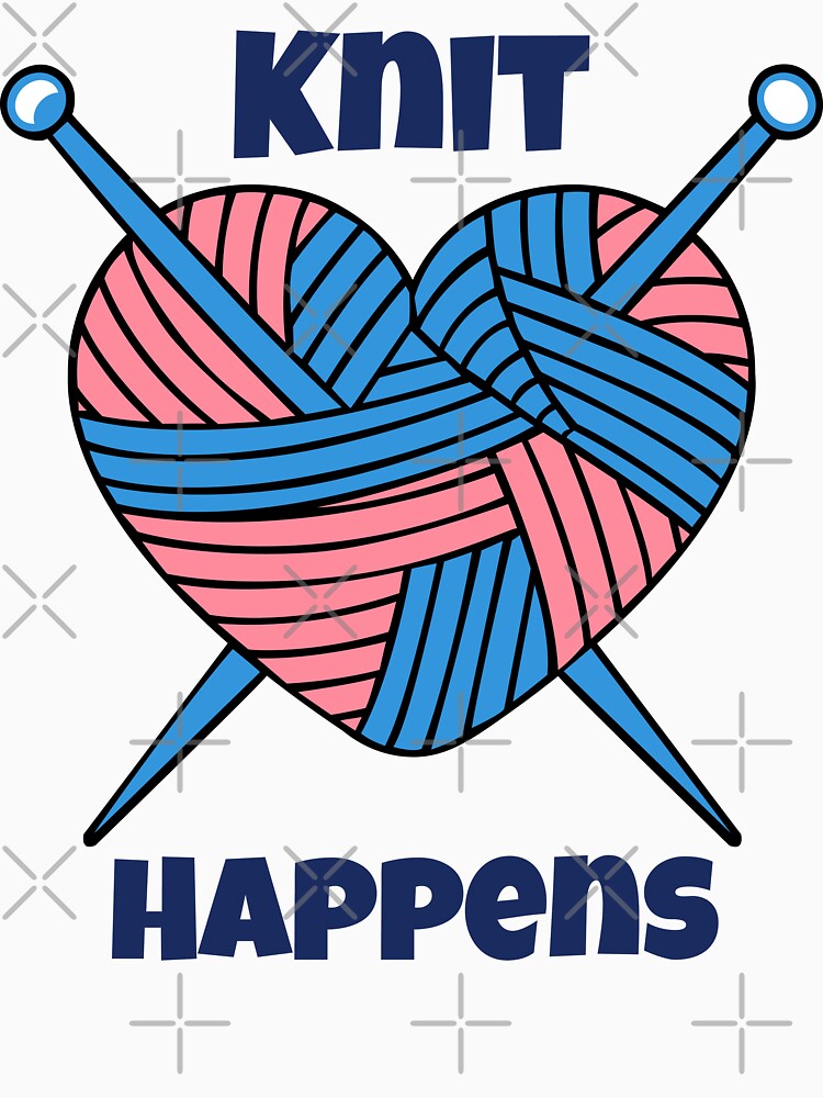 Knit Happens Funny Knitting Heart Design – Cute Yarn Lover Gift for Crafters by socozora