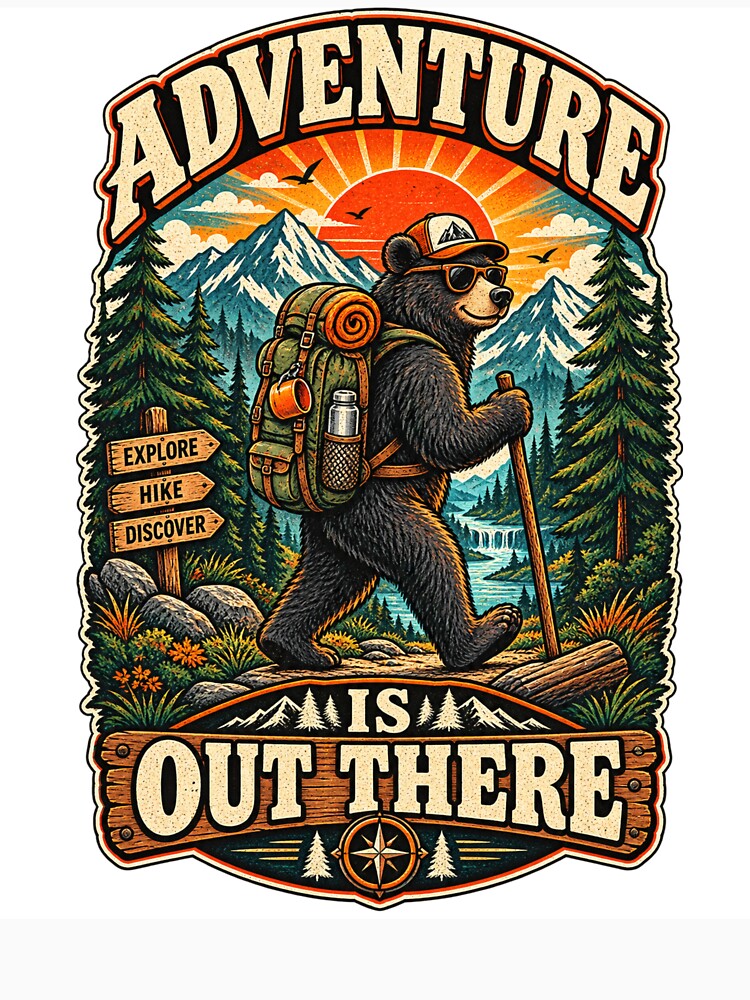 Adventure Is Out There Bear by CodePaws Creations