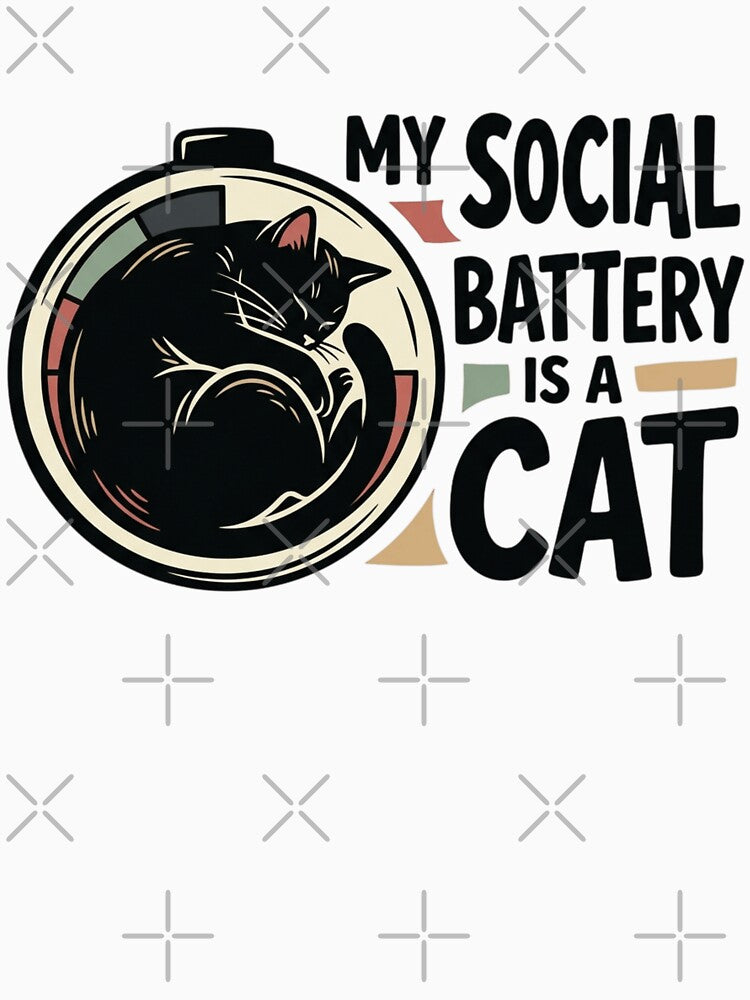 My Social Battery Is A Cat Sleeping Black Cat Quote by mood-draftsman