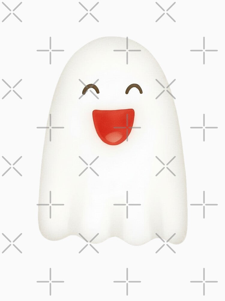 Cute Happy Ghost Watercolor Halloween Art Print by Little Bloom Studio