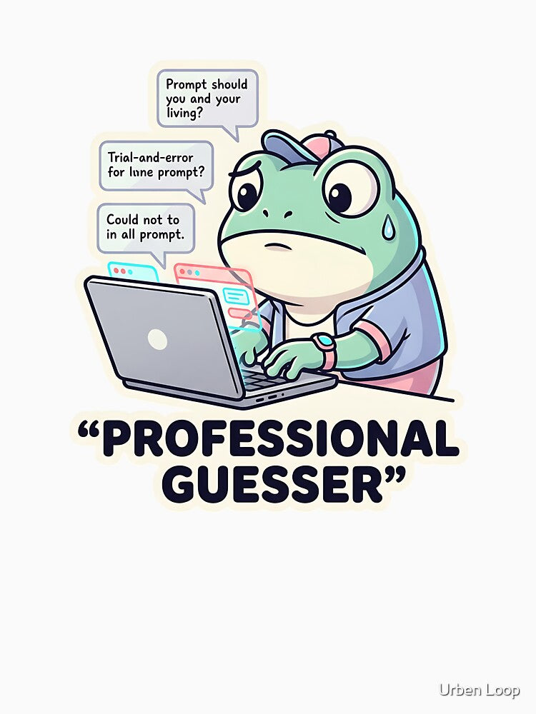 Funny Prompt Engineer Professional Guesser AI Frog Laptop Sticker by Urben Loop