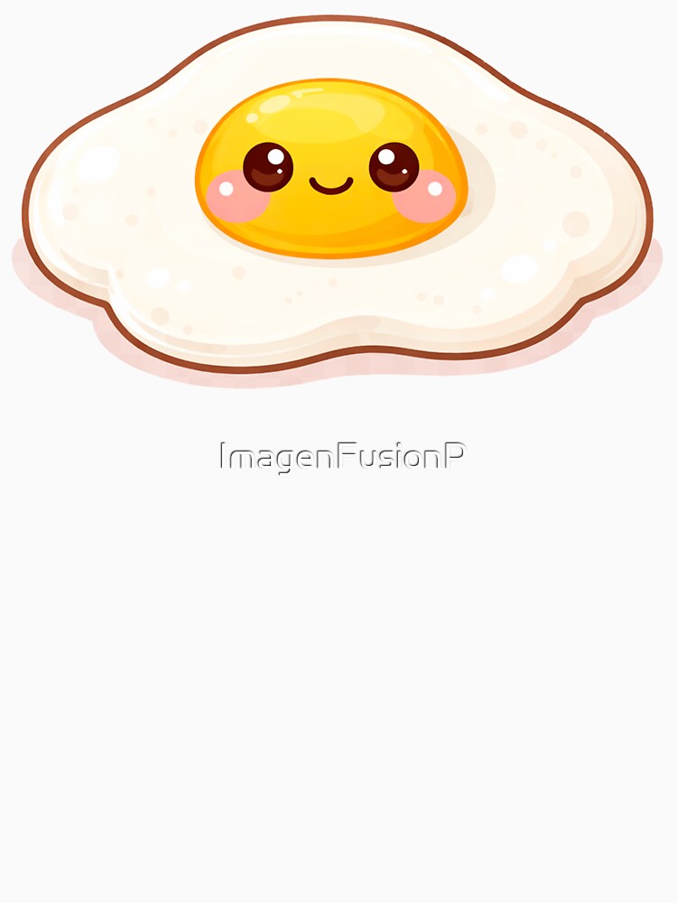 Kawaii Fried Egg Cute Food Character by ImagenFusionP
