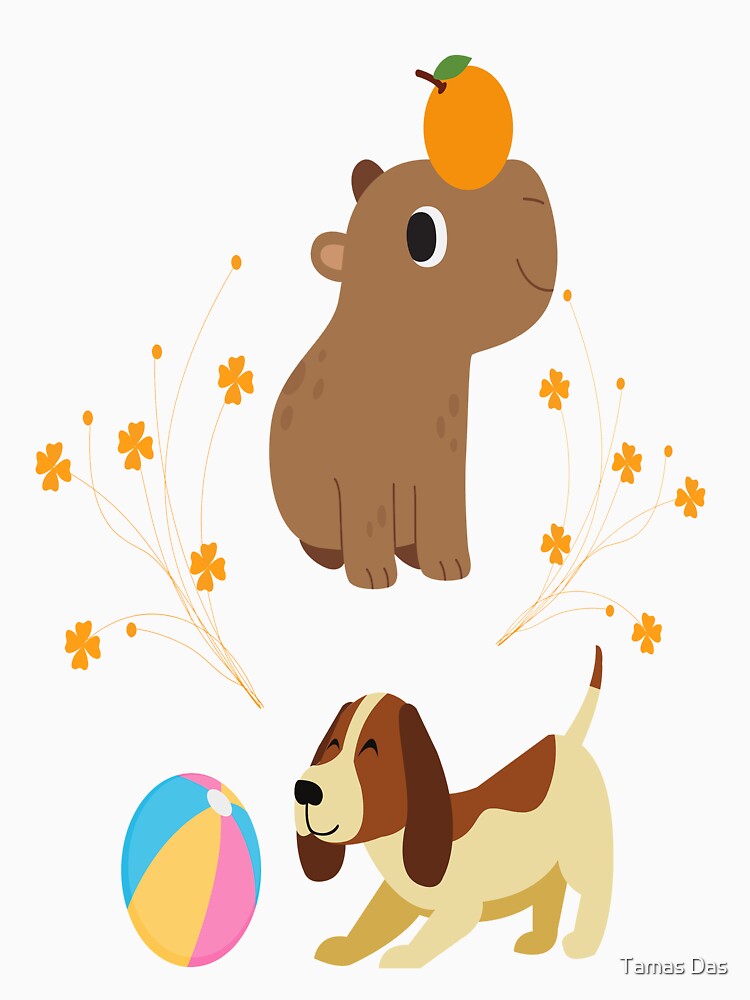 Capybara And Dog,Capybara With Oranges,Capybara Funny, Cute Capybara,Capybara Love, by Tamas Das
