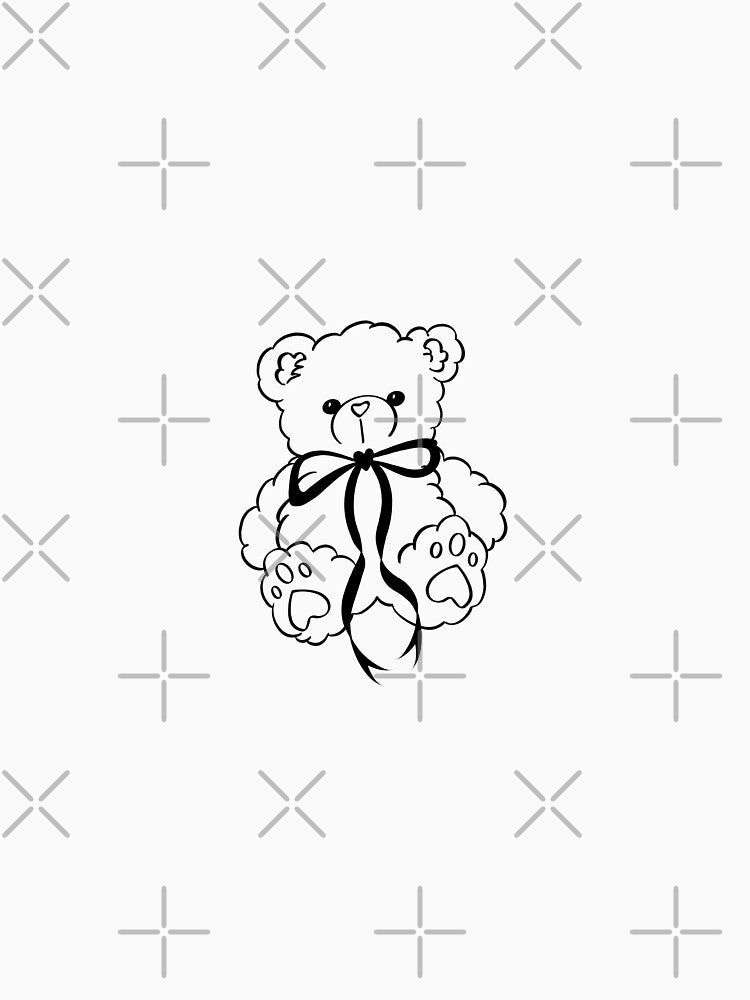teddy bear with coquette bow items in brown by AlexsArtSpace