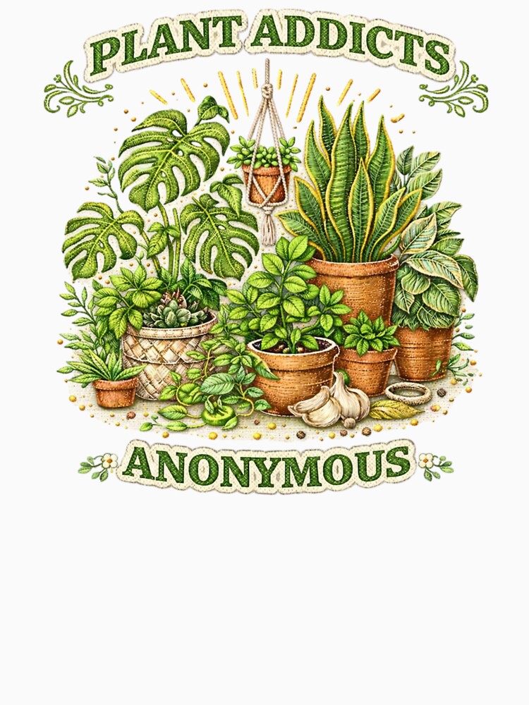 Plant Addicts Anonymous – Botanical Embroidery Style Design by SigilandThread