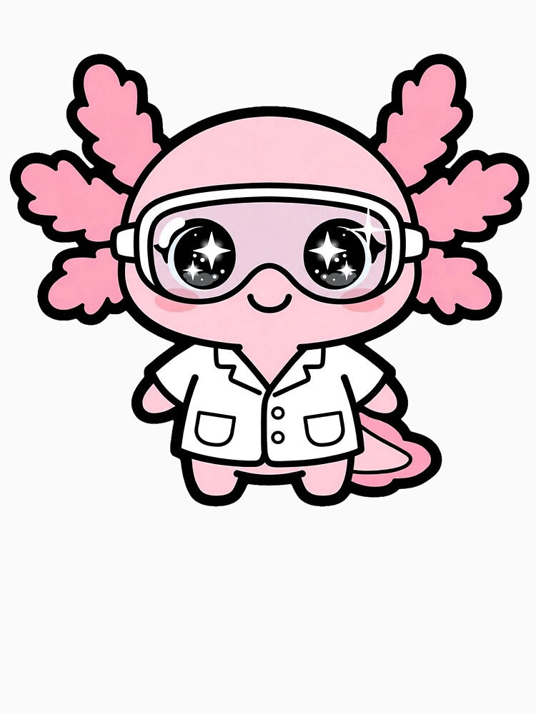 Kawaii Pink Axolotl Scientist Lab Coat by Wildlife-Walk