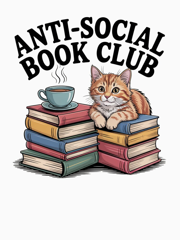 Anti-Social Book Club with Cat by WeTheWeirdosCo