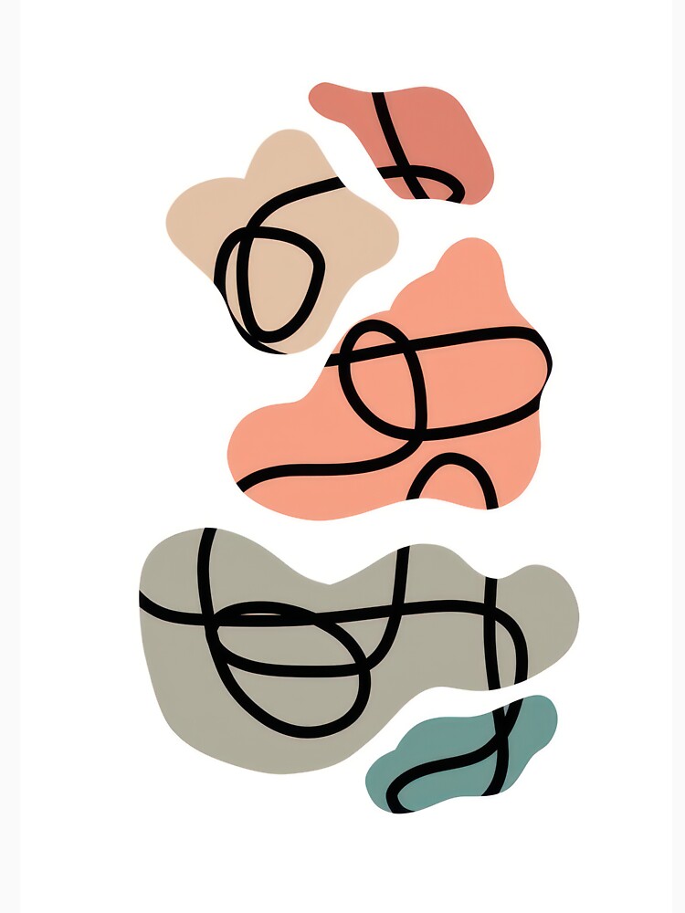 Abstract line art minimalist illustration scribble art vintage by nebelimr