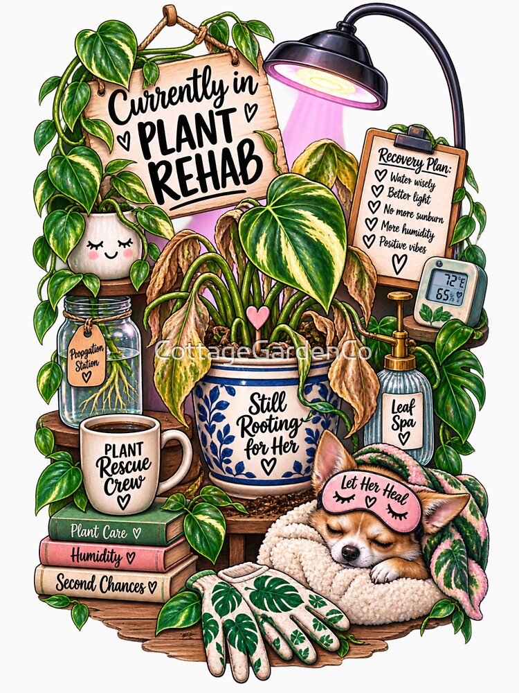 Currently in Plant Rehab – Funny Struggling Plant Rescue by CottageGardenCo