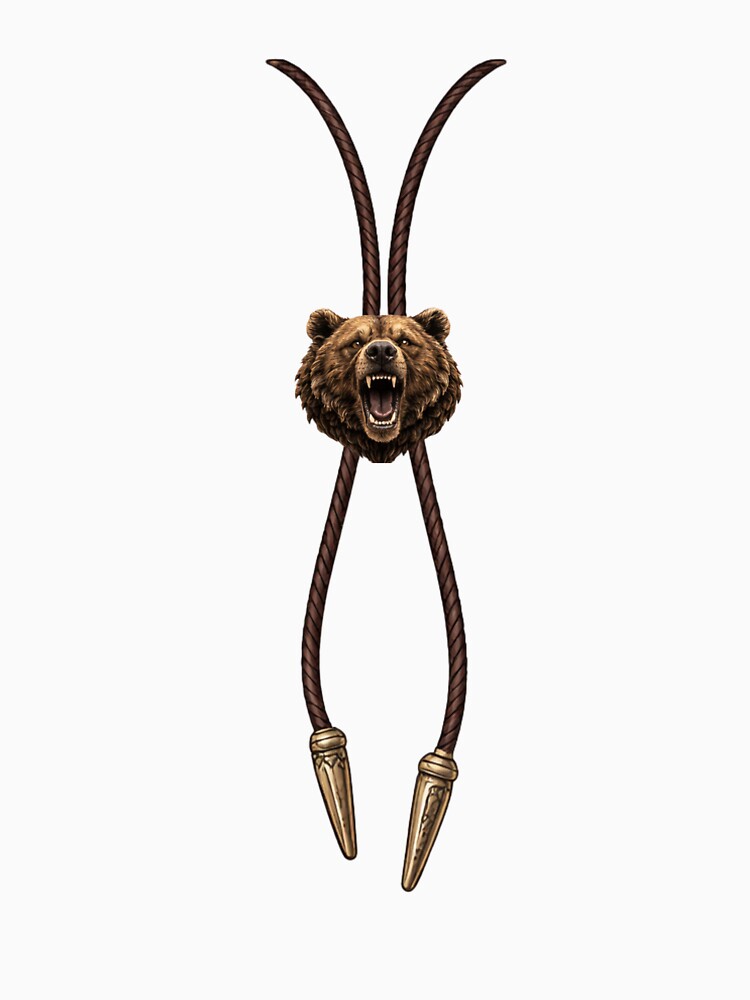 Western Bear Bolo Tie Shirt – Rustic Wildlife Cowboy Necklace Graphic Tee by WesternWaresCo