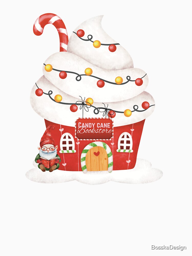 Cute Christmas bookstore, bookworm gift idea for bookmas, sweet and bookish Christmas by BosskaDesign