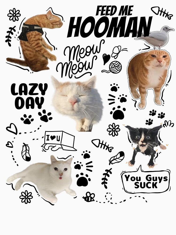 Funny Doodle Cat Stupid Brainrot by RebeccaLittlee