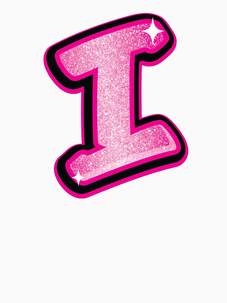 Glitter Pink I Initial Sticker by LazyCreativeCo