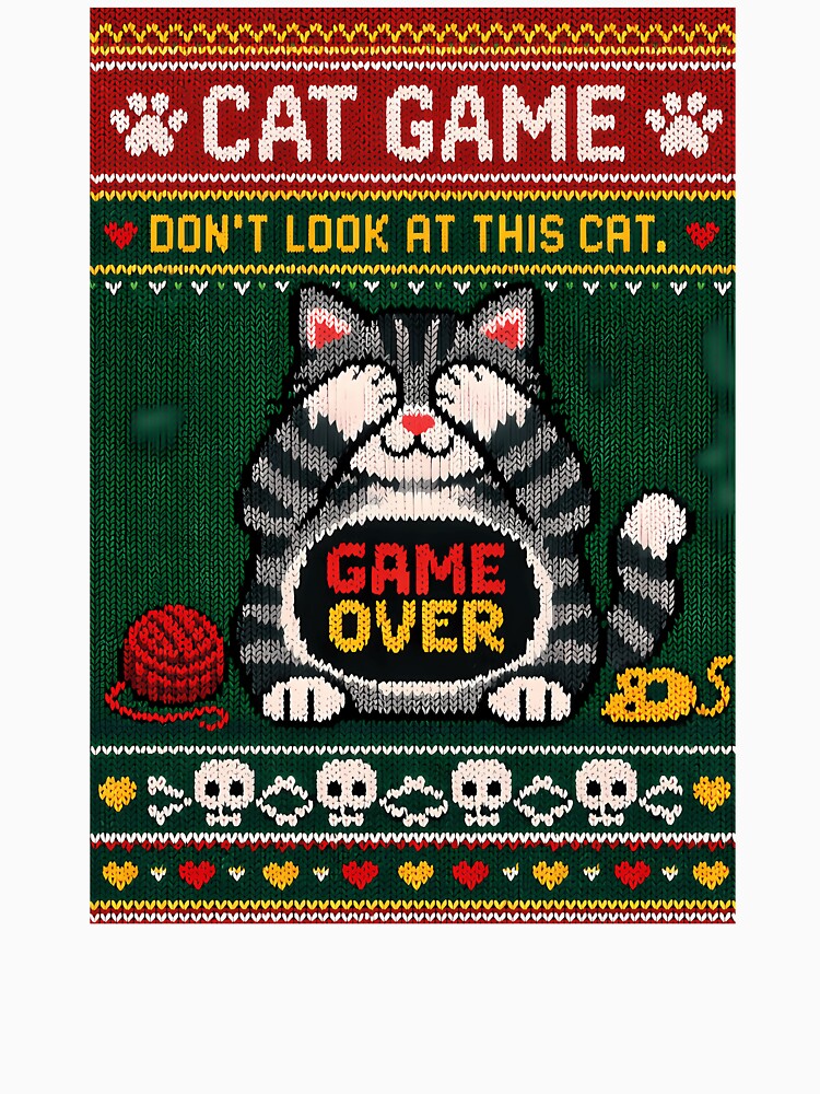 Cat Game Funny Knitted Picture by Raniya-Otte