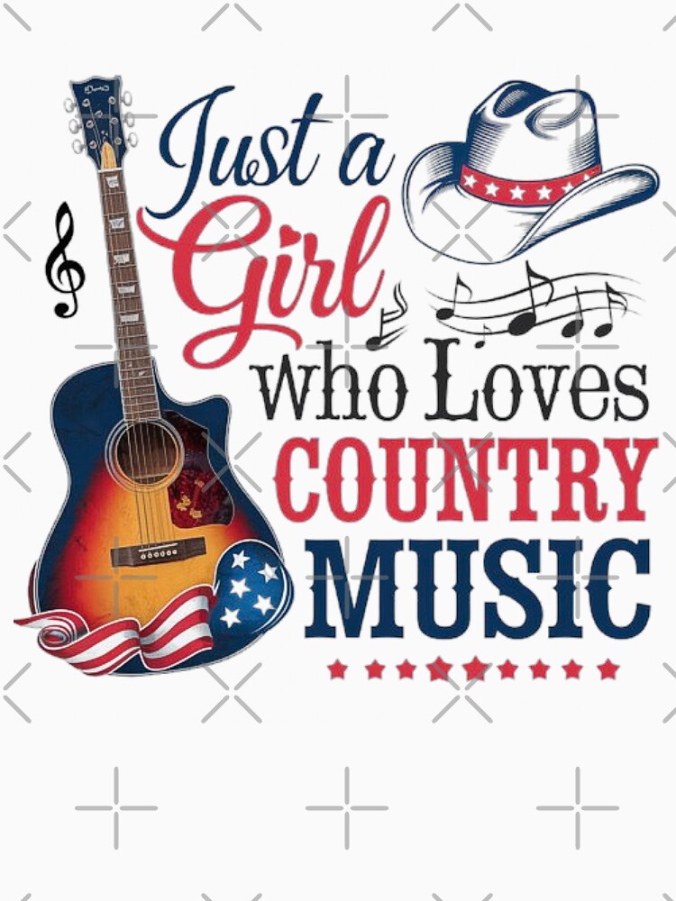 Just a Girl Who Loves Country Music - Stylish Country Guitar Design by love3617
