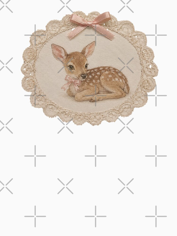 Vintage Baby Deer Coquette Lace Aesthetic by Luxnox