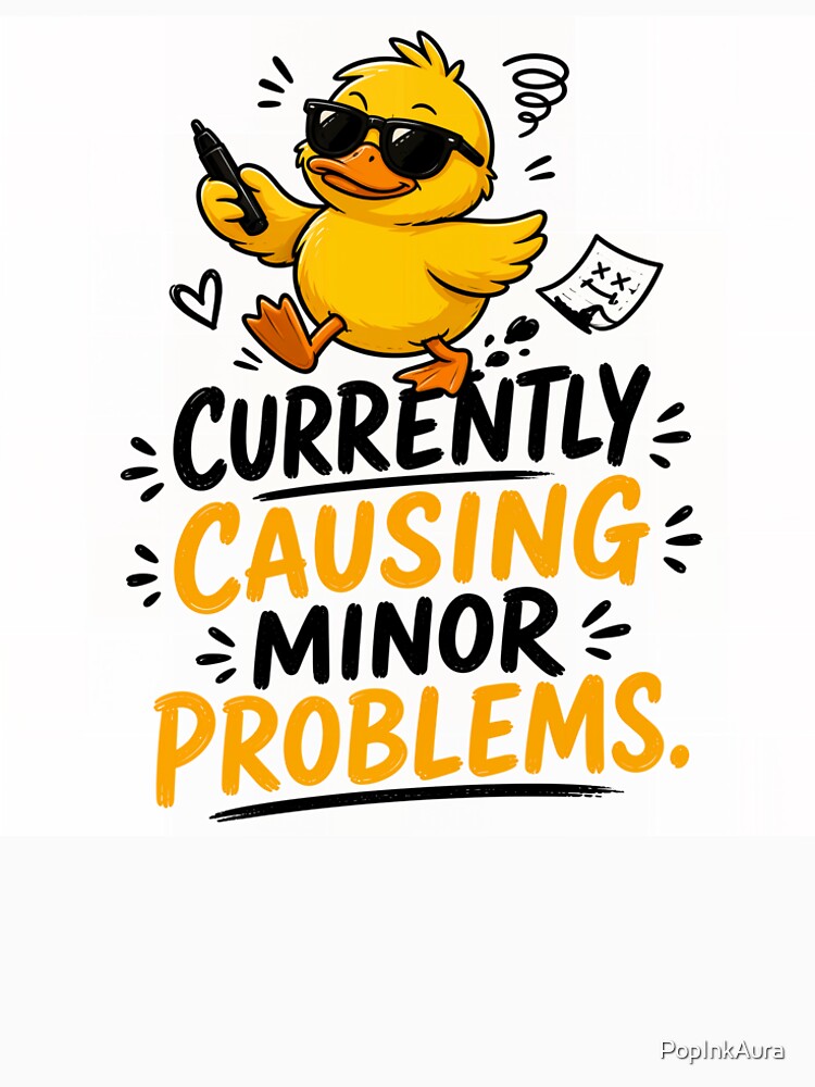 Currently Causing Minor Problems Funny Duck Quote by PopInkAura