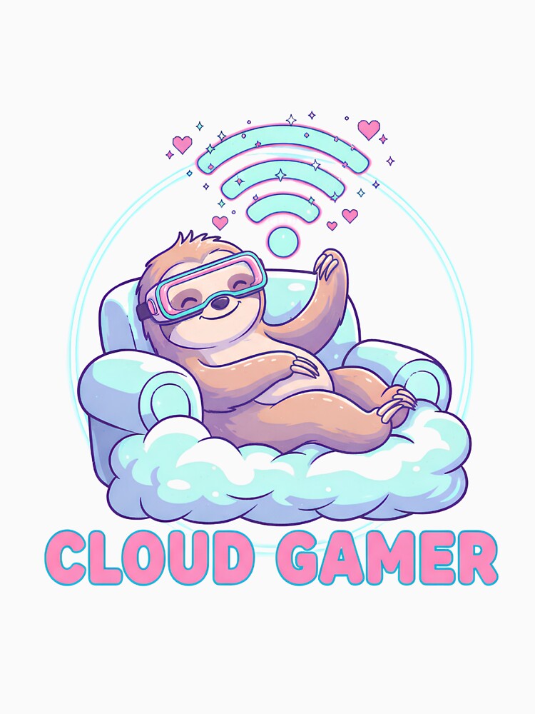 Cloud Gamer Sloth – Cute Gaming Sloth with VR Goggles | Funny Cloud Gaming Design by PT PROJECT