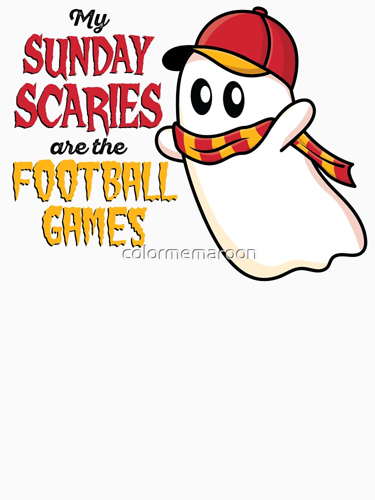 Kansas City Halloween Football Ghost Sunday Scaries by colormemaroon