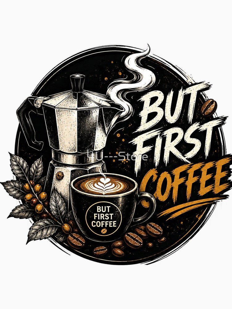 But First Coffee – Vintage Moka Pot & Espresso Coffee Lover Design by 4U---Store