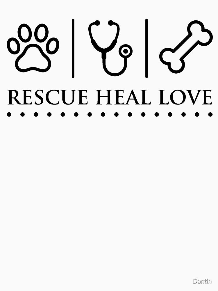 Rescue Heal Love Veterinary Pet Care Gift Design by Dantin