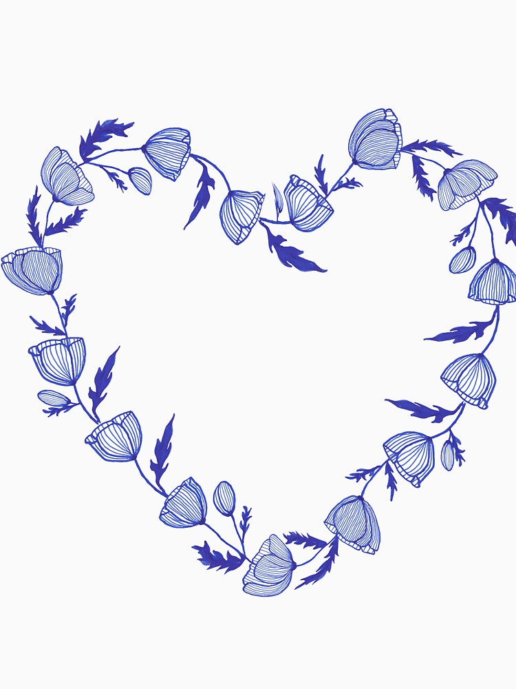 Blue flowers hearts by Liumin