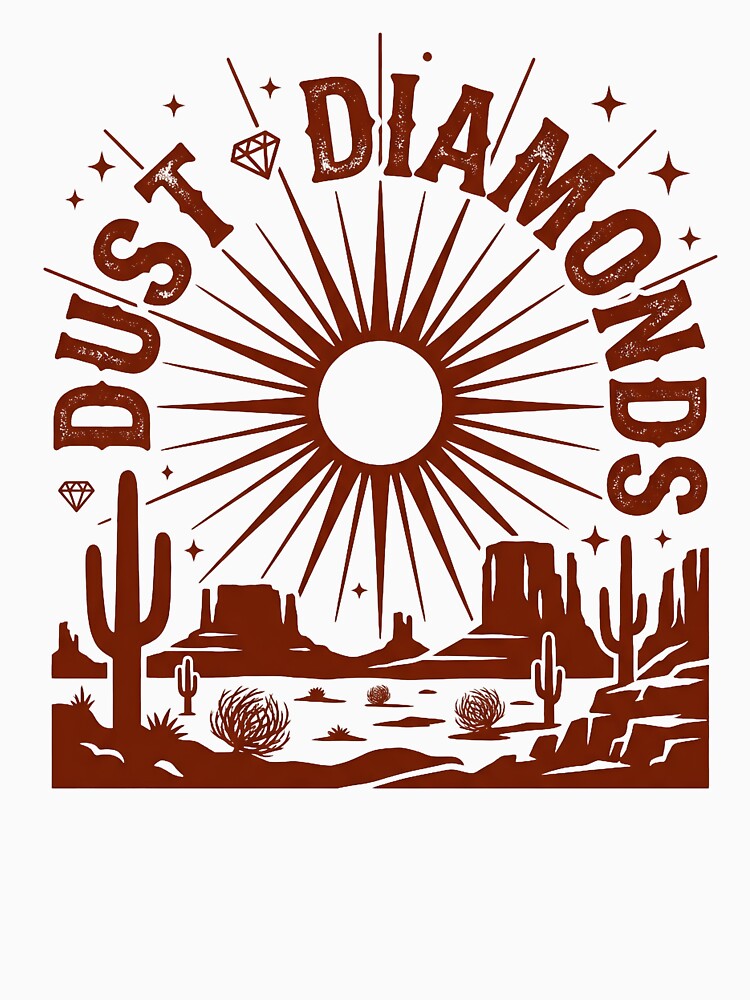 Dust & Diamonds — Retro Desert Sunset Western T-Shirt by BumbleBloom7