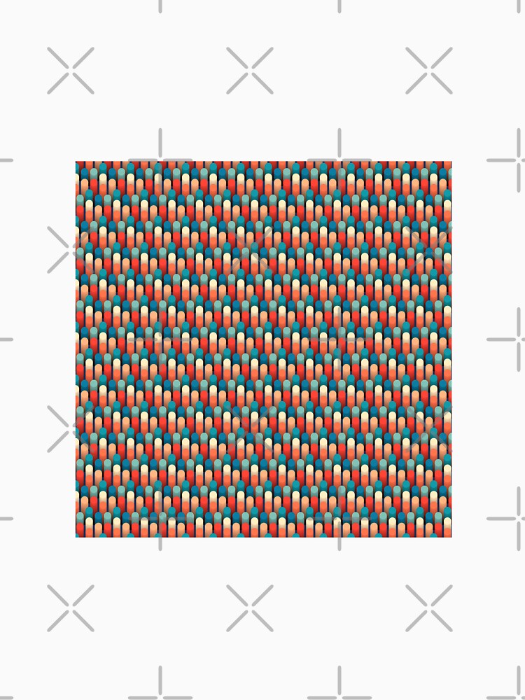 Hexagon cylinder pattern using 70s retro colour palette by trepiu