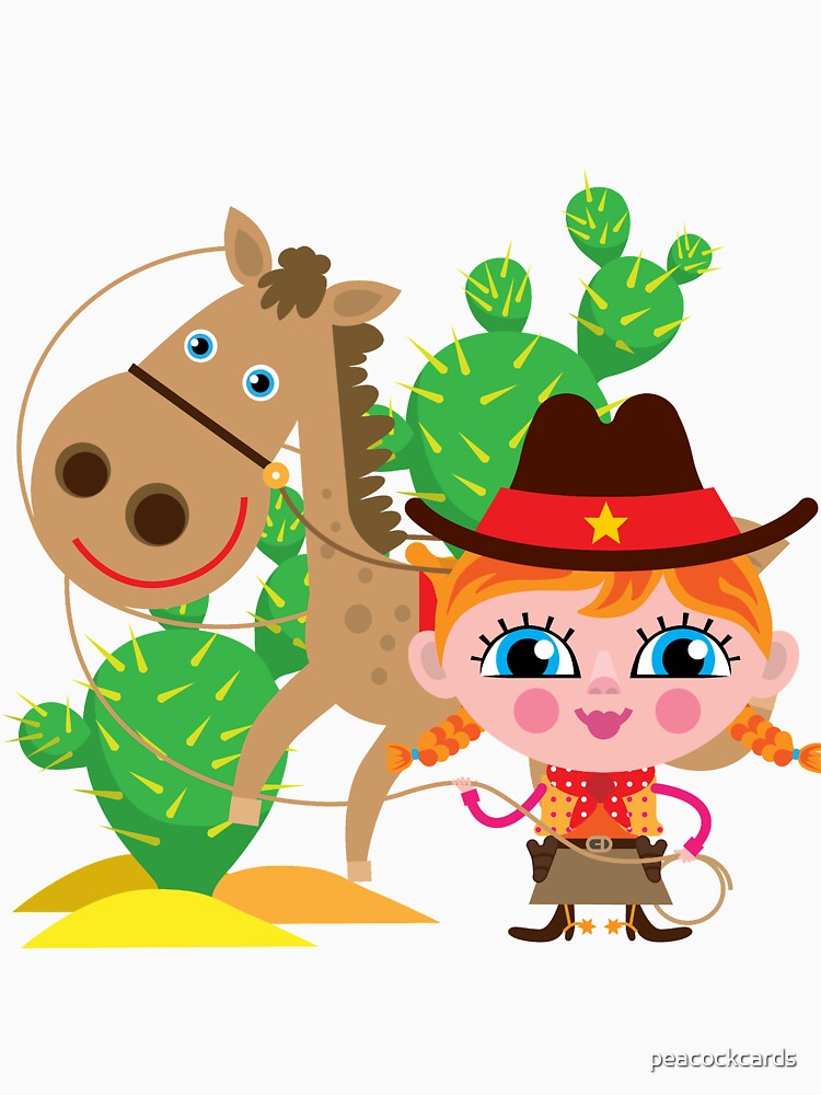 Western Theme Cowgirl With Horse by peacockcards